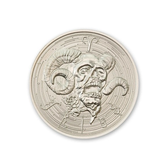 ARIES - ZOMBIE Zodiac Series 1 OZ 999 Silver Round in Capsule Skull Apocalypse - Picture 5 of 6